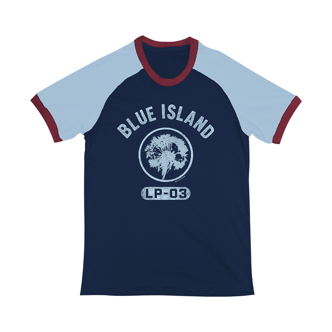 Fan Pack - Blue Island - Translucent MIlky Clear Vinyl & Blue Island Raglan Tee