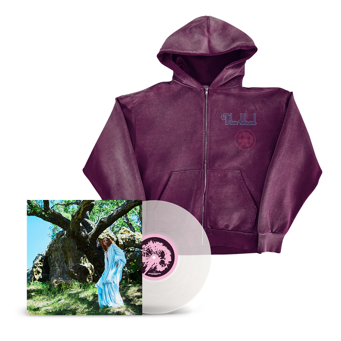 Fan Pack - Blue Island - Translucent Milky Vinyl & Ravyn Lenae Zip Hoodie