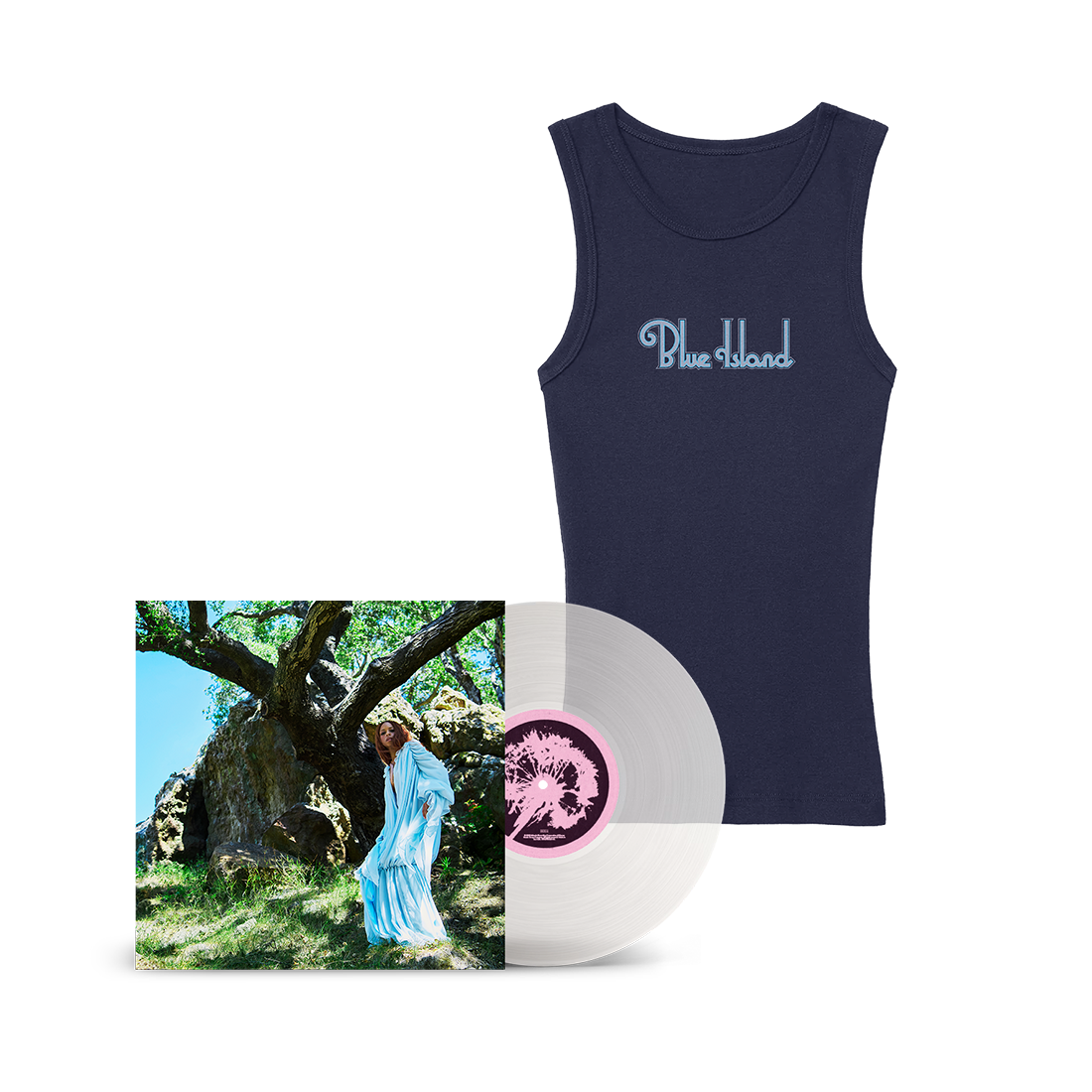 Fan Pack - Blue Island - Translucent Milky Clear Vinyl & Blue Island Tank